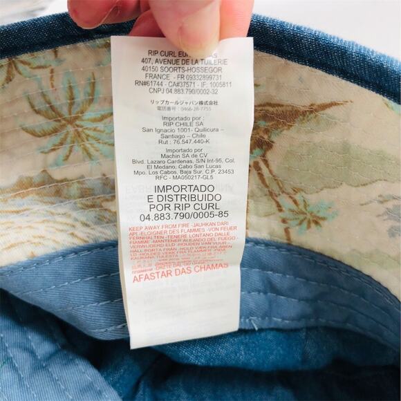 VTG Rip Curl Unisex Bucket Hat Palm Tree Beach Summer Hawaiian Sz Small Soft - Picture 7 of 8